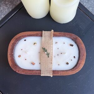 1️⃣2️⃣oz 3 Wick Scented Soy Wax Wood Bowl Candle